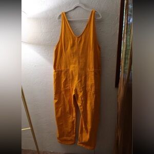 Free People Orange Sleeveless Jumpsuit